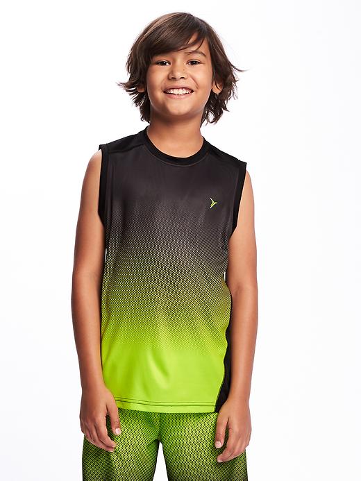 View large product image 1 of 2. Go-Dry Gradient-Print Muscle Tank For Boys