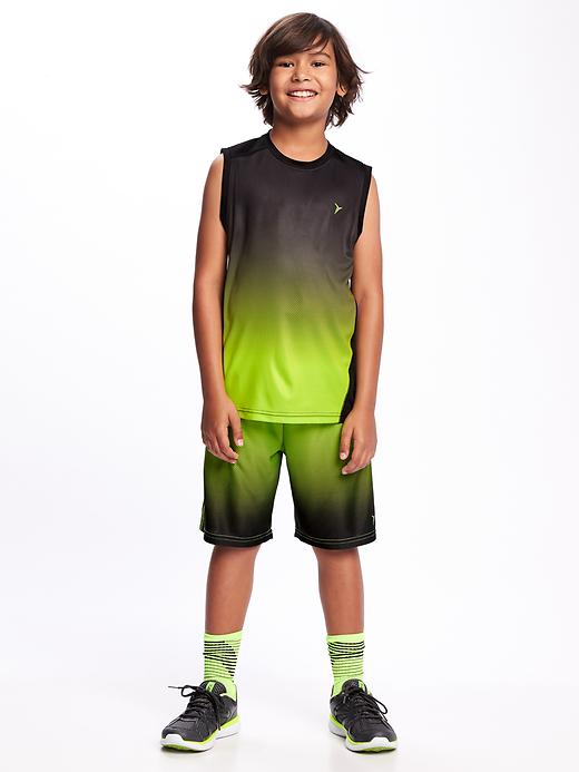 View large product image 2 of 2. Go-Dry Gradient-Print Muscle Tank For Boys
