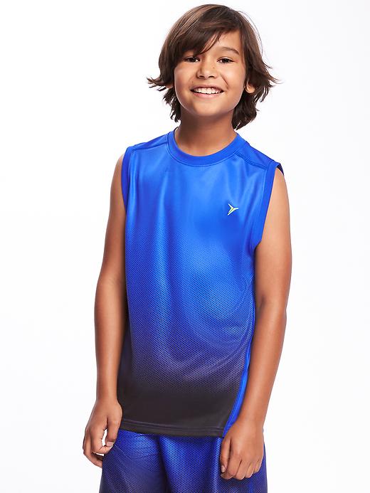 View large product image 1 of 1. Go-Dry Gradient-Print Muscle Tank For Boys