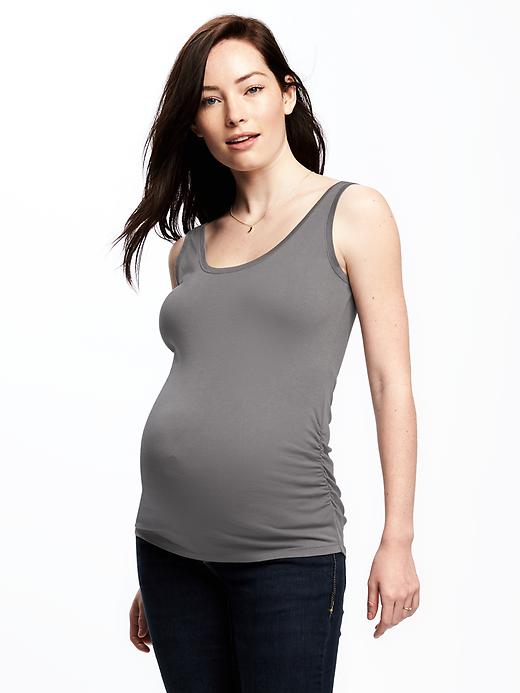 Image number 1 showing, Maternity Fitted Scoop-Neck Tank