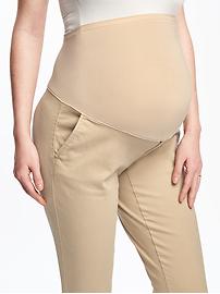 View large product image 3 of 3. Maternity Full-Panel Everyday Boot-Cut Khakis