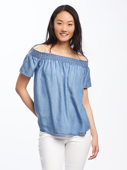 Image number 1 showing, Relaxed Off-the-Shoulder Swing Top for Women