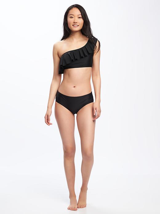 Image number 3 showing, One-Shoulder Ruffled Bikini Top for Women