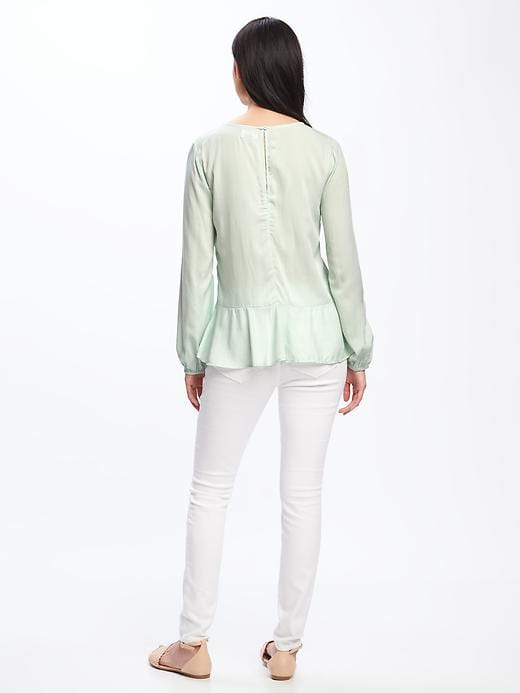 Image number 2 showing, Pintuck Peplum Blouse for Women