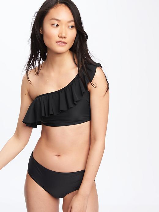 Image number 4 showing, One-Shoulder Ruffled Bikini Top for Women