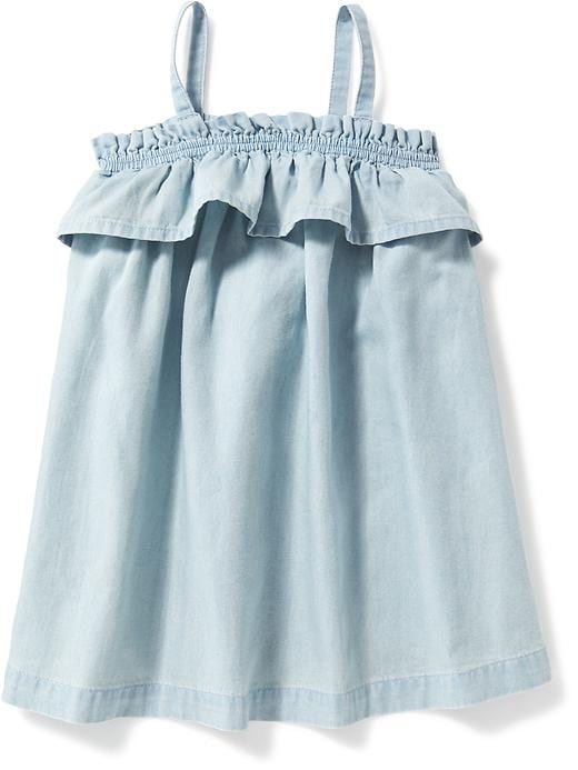 View large product image 1 of 1. Chambray Ruffle-Trim Dress for Baby
