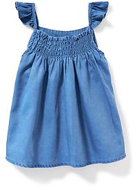 View large product image 3 of 3. Smocked Chambray Top for Toddler