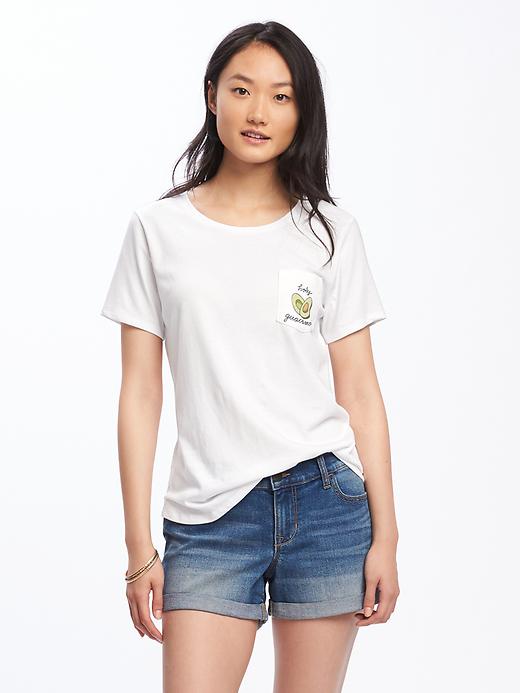 Image number 1 showing, Relaxed Pocket Graphic Tee for Women