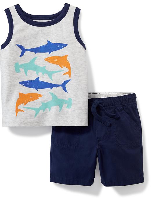 View large product image 1 of 1. 2-Piece Graphic Tank and Shorts Set for Baby