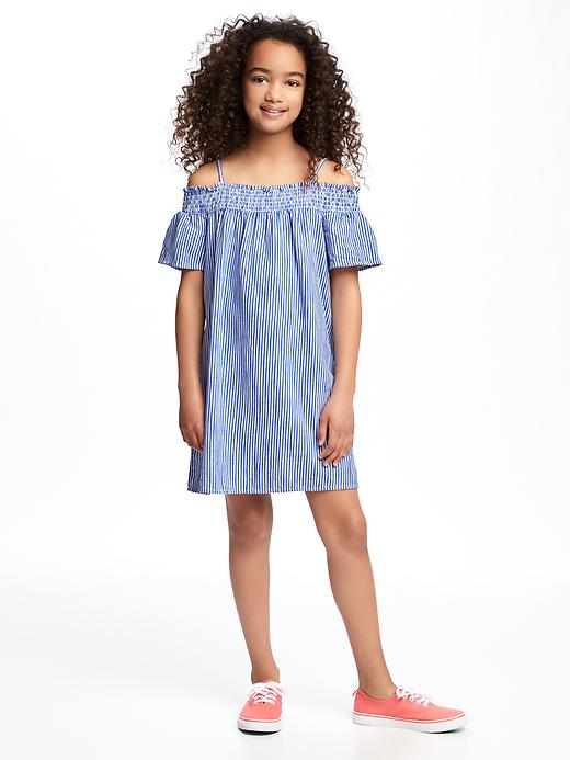 View large product image 1 of 1. Striped Off-the-Shoulder Dress for Girls