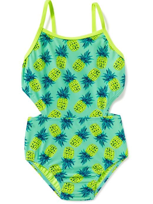 View large product image 1 of 1. Patterned Cut-Out Swimsuit for Girls