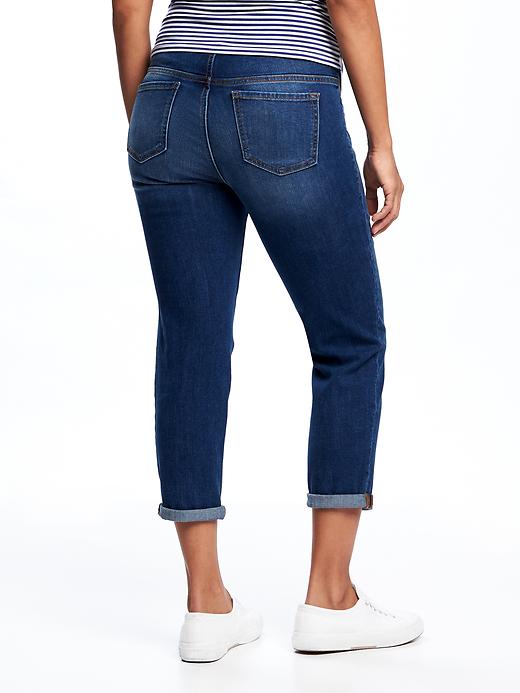 View large product image 2 of 3. Maternity Full-Panel Boyfriend Eco-Friendly Jeans (24")