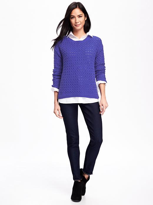 Image number 3 showing, Hi-Lo Honeycomb-Stitch Sweater for Women