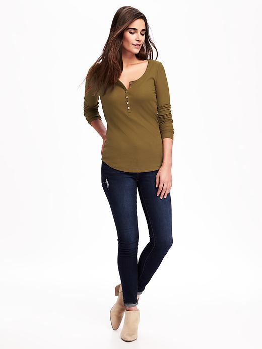 Image number 3 showing, Rib-Knit Henley for Women