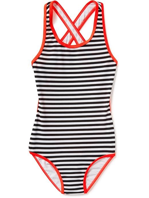 View large product image 1 of 2. Cross-Back Swimsuit for Girls