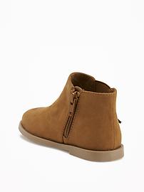 View large product image 3 of 4. Sueded Fringe Boots for Toddler Girls