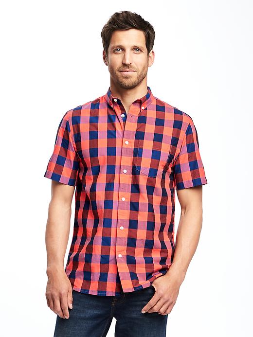 Image number 1 showing, Slim-Fit Classic Plaid Shirt For Men