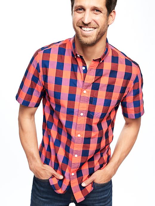 Image number 4 showing, Slim-Fit Classic Plaid Shirt For Men