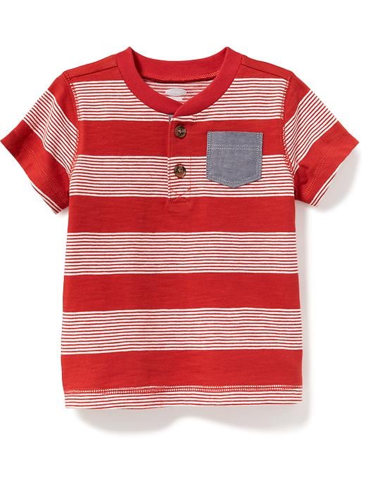 View large product image 1 of 1. Striped Pocket Henley for Baby