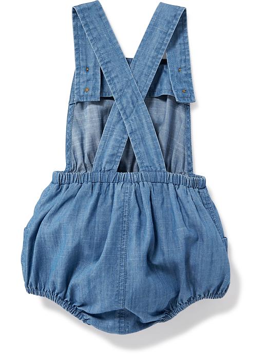 View large product image 2 of 2. Chambray Bubble Romper for Baby
