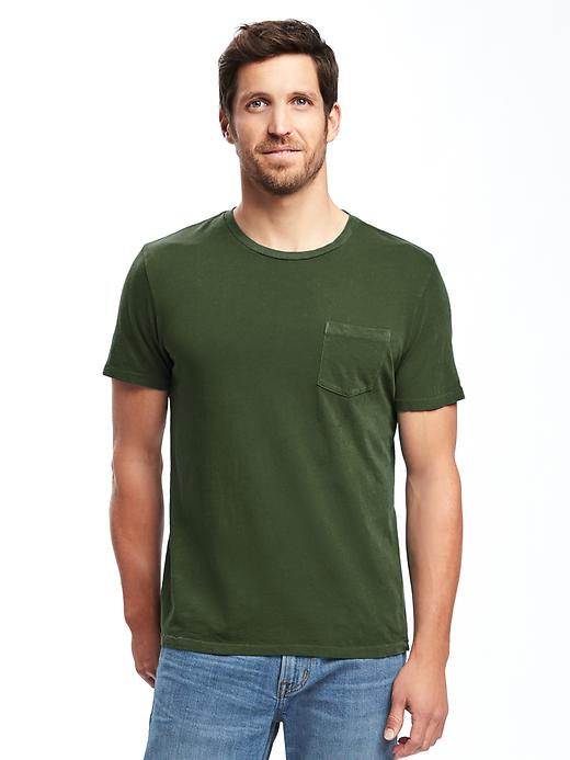 View large product image 1 of 1. Garment-Dyed Crew-Neck Tee for Men