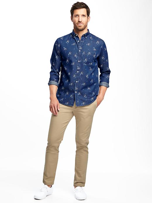 Image number 3 showing, Regular-Fit Classic Chambray Shirt for Men