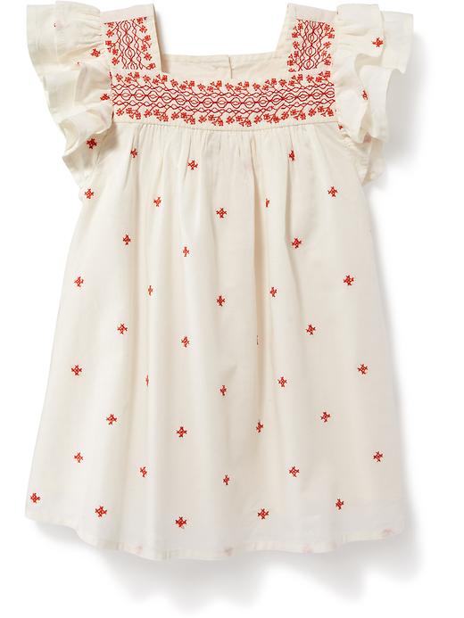 View large product image 1 of 2. Embroidered Flutter-Sleeve Dress for Baby