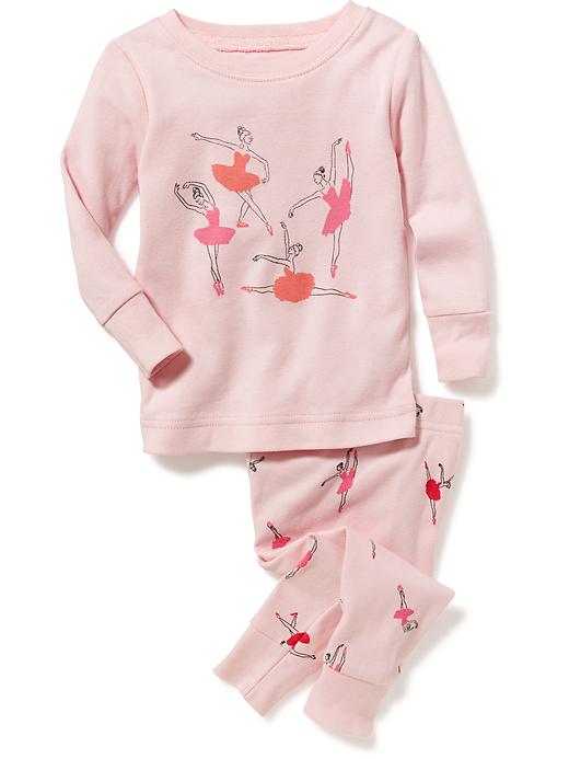 View large product image 1 of 1. 2-Piece Ballerina-Graphic Sleep Set for Toddler & Baby