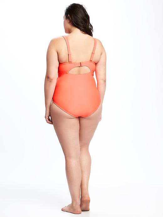 Image number 2 showing, Smooth & Slim Wrap-Front Plus-Size Swimsuit