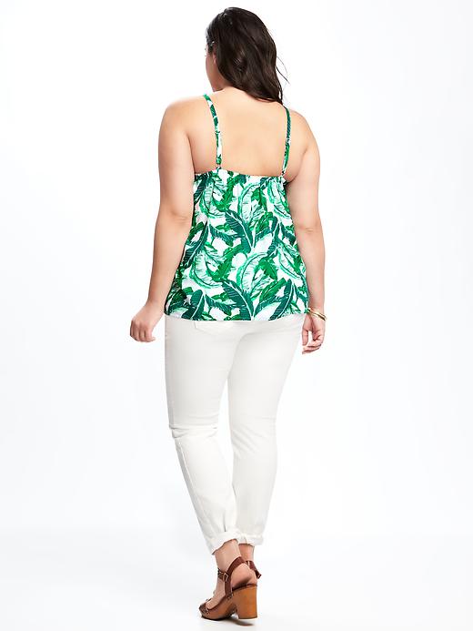 Image number 2 showing, Printed Plus-Size Pintucked Cami