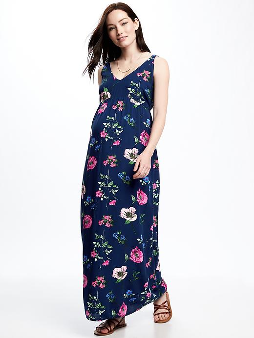 Image number 1 showing, Maternity Floral Maxi Dress
