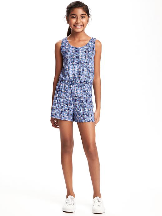 View large product image 1 of 2. Keyhole-Back Jersey Romper for Girls
