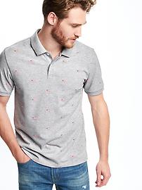 View large product image 4 of 5. Flag-Printed Pique Polo for Men