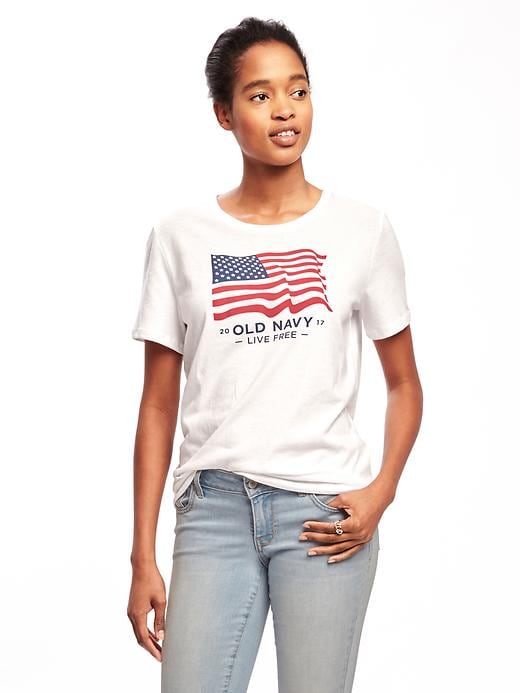 View large product image 1 of 1. Relaxed 2017 Flag-Graphic Tee for Women