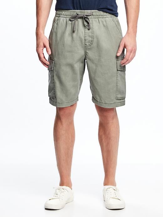 View large product image 1 of 2. Linen-Blend Cargo Shorts for Men (9 1/2")
