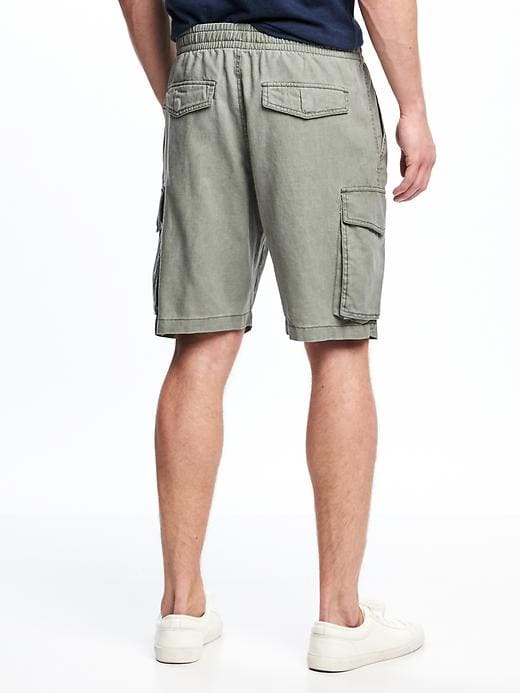 View large product image 2 of 2. Linen-Blend Cargo Shorts for Men (9 1/2")