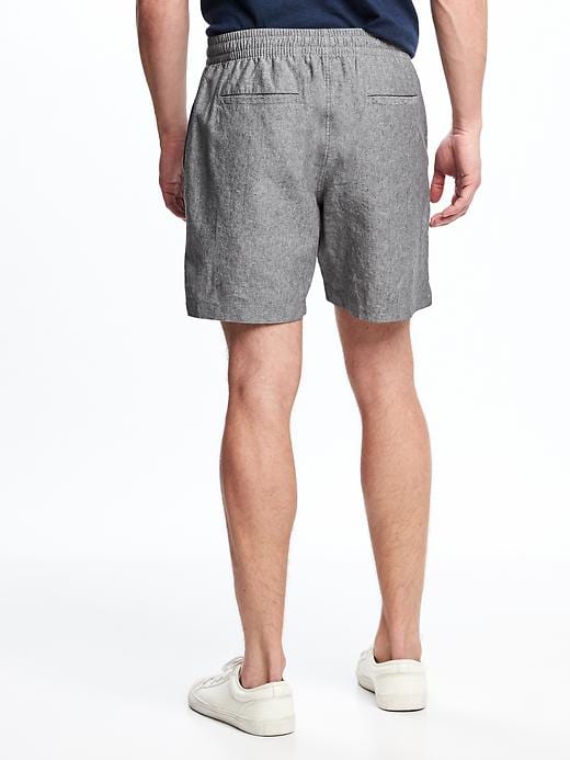 View large product image 2 of 2. Linen-Blend Drawstring Shorts for Men (7")