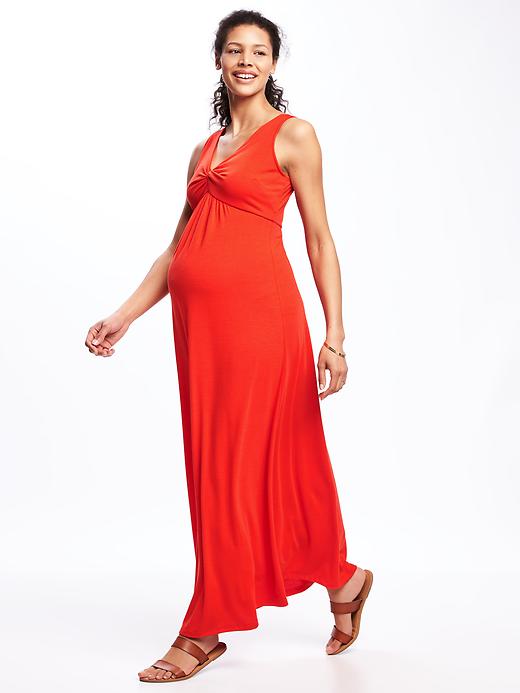 Image number 1 showing, Maternity Twist-Front Jersey Maxi Dress