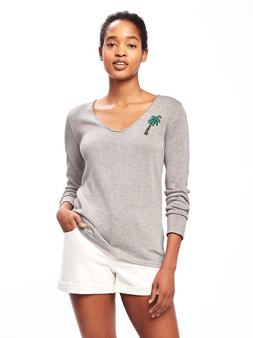Image number 1 showing, Classic V-Neck Sweater for Women