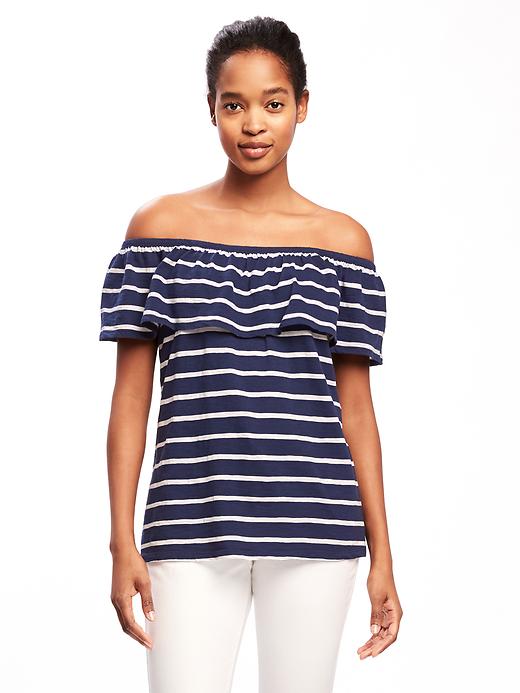 Image number 1 showing, Relaxed Off-the-Shoulder Swing Top for Women