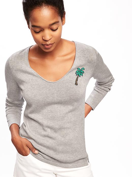 Image number 4 showing, Classic V-Neck Sweater for Women