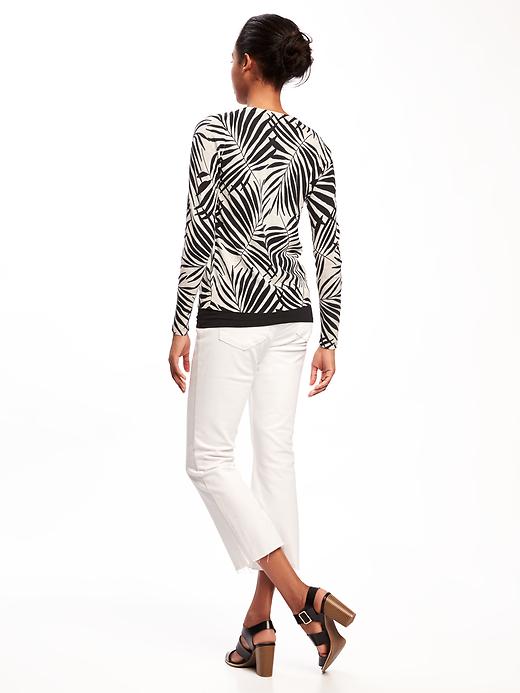 Image number 2 showing, Classic Printed Crew-Neck Cardi for Women