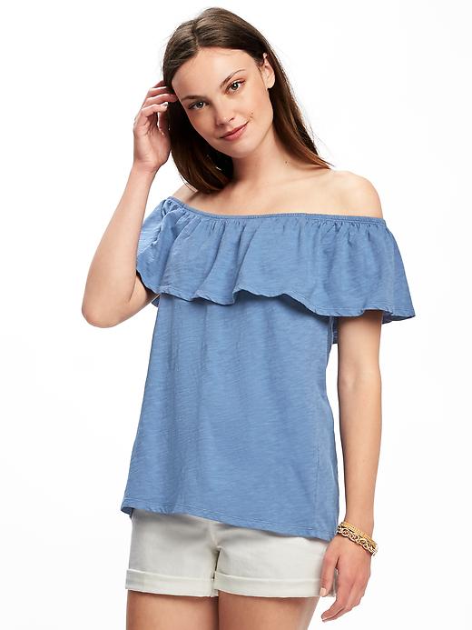 View large product image 1 of 1. Relaxed Off-the-Shoulder Swing Top for Women