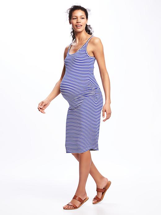 View large product image 1 of 1. Maternity Side-Shirred Cami Midi Dress