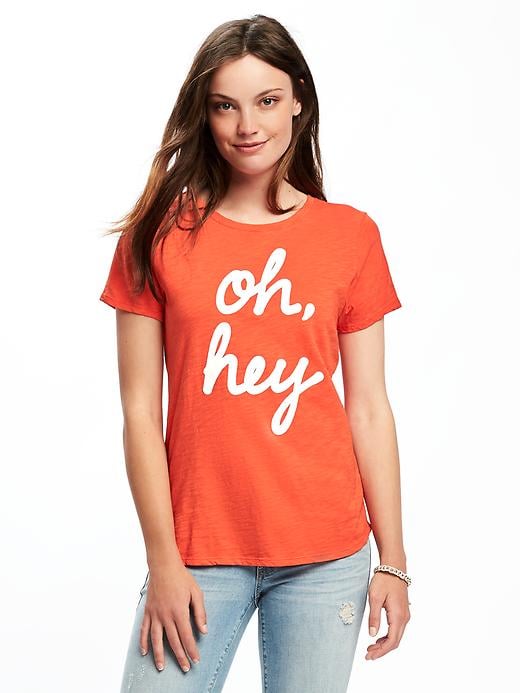 Image number 1 showing, EveryWear Graphic Curved-Hem Tee for Women