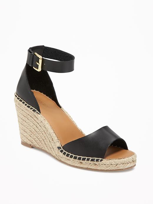 View large product image 1 of 1. Ankle-Strap Peep-Toe Espadrilles for Women