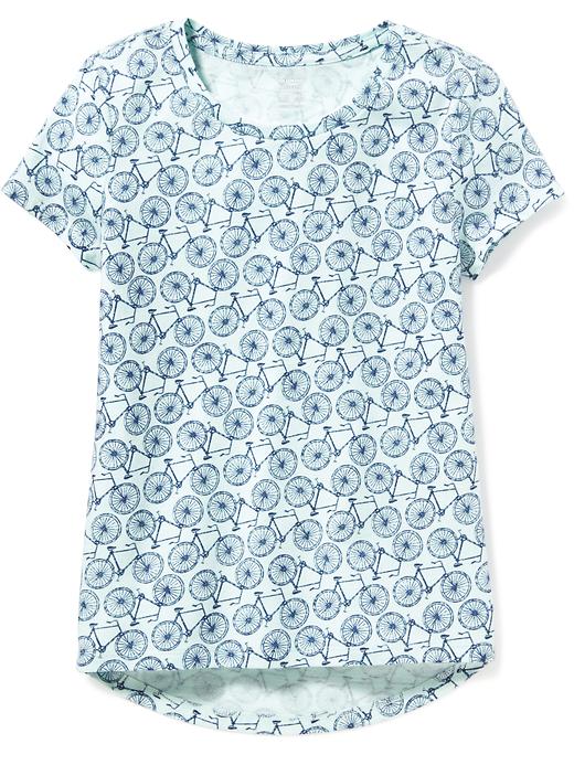 View large product image 1 of 1. Relaxed Hi-Lo Scoop-Neck Tee for Girls