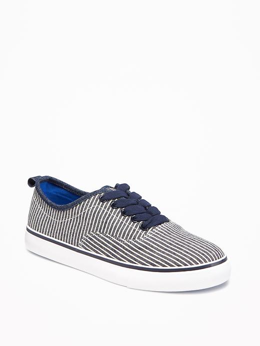 View large product image 1 of 3. Striped Chambray Sneakers for Boys