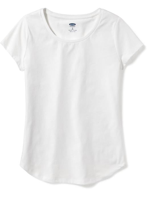 View large product image 1 of 1. Fitted Scoop-Neck Tee for Girls