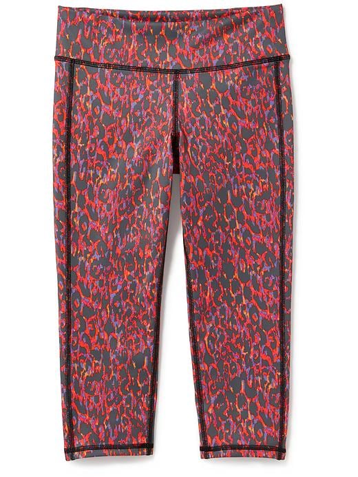 View large product image 1 of 1. Go-Dry Cool Printed Cropped Leggings for Girls